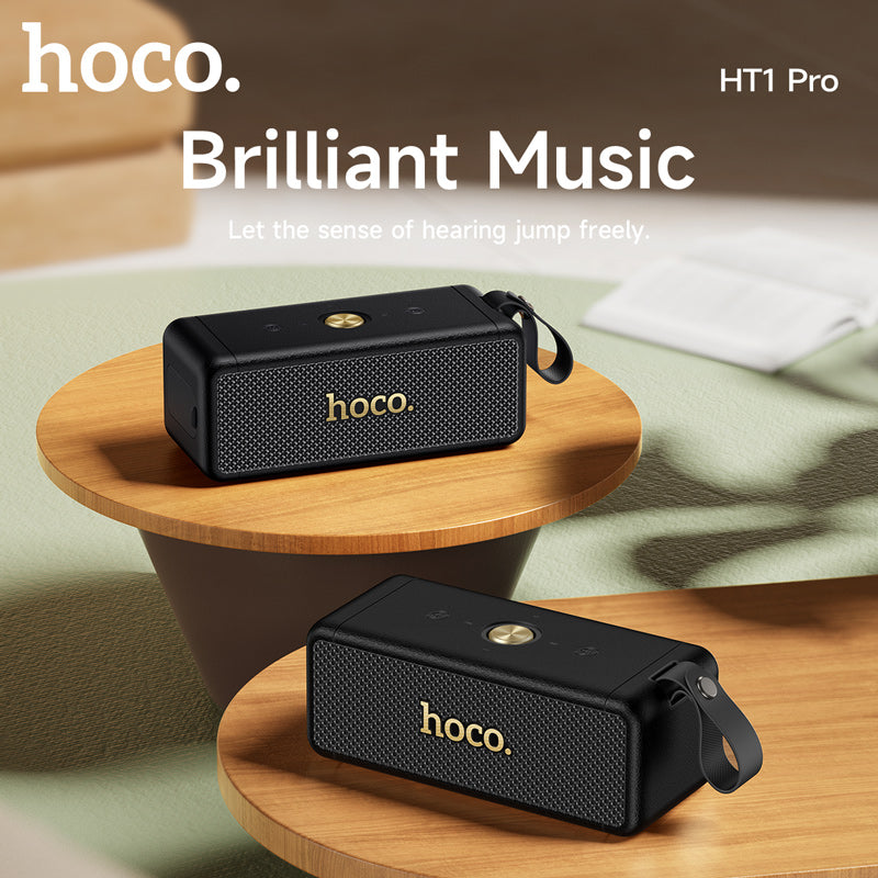 hoco. HT1 Pro Marquis Enceinte Bluetooth 16 W, deux haut-parleurs 52 mm, kit mains libres, Noir