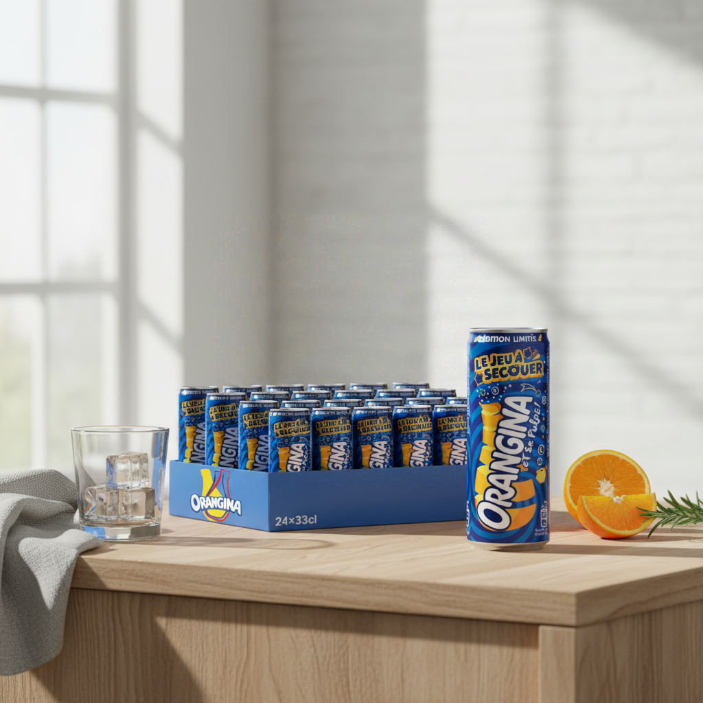 ORANGINA Lot de 24 canettes de soda - 24 x 33 cl