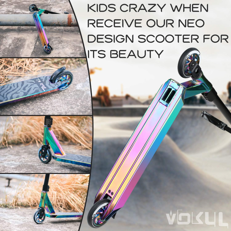 VOKUL K1 Pro Trottinette freestyle pour débutants et intermédiaires à partir de 8 ans - Neo
