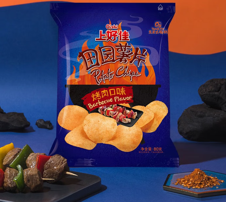 Oishi Chips de pommes de terre saveur barbecue 80 g