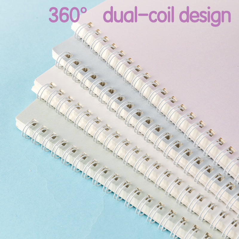 Deli Carnet à Spirale, A5 (148x210 mm), 60 Feuilles/120 Pages, 70 g/m² - Parfait pour Étudiants, Bureau & Journaling, Série Tons Clair, Lot de 4