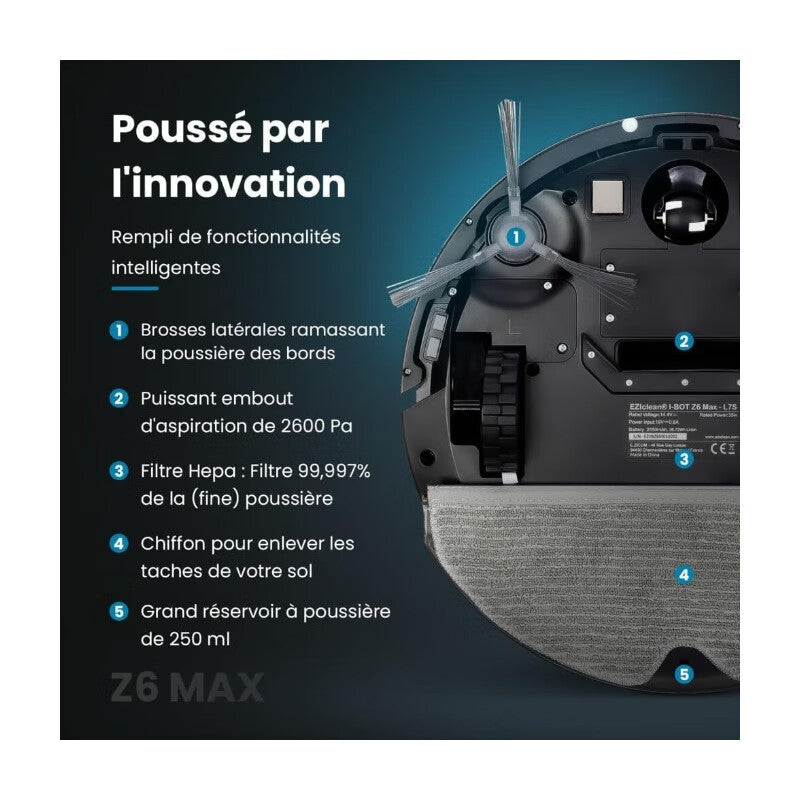 E.ZICOM I-Bot Z6 Max Aspirateur connecté