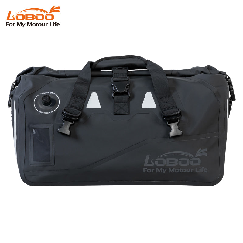 LOBOO Wanderer Série de sacs de transport imperméables pour moto 40 L | sac de voyage à fermeture par enroulement avec valve d’aération