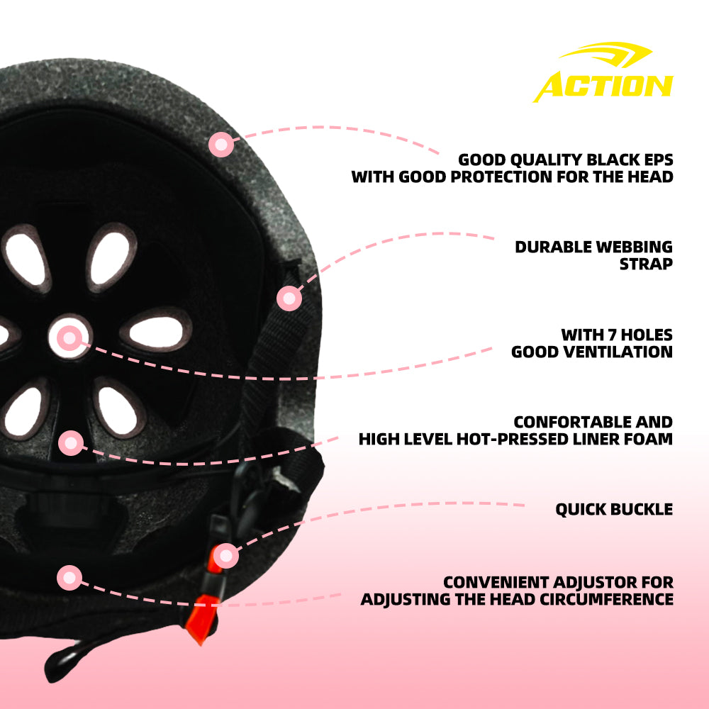 ACTION Casque de roller en ligne PW-903-PG taille S