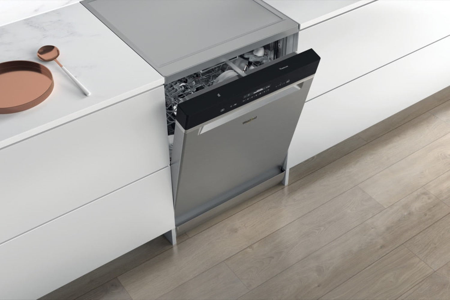 WHIRLPOOL WFP5O41PLGX Lave-vaisselle pose libre 60 cm - 14 couverts - Inox - Classe C