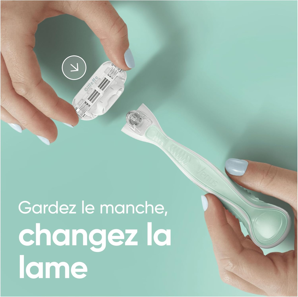GILLETTE Venus Smooth - Lames de rasoir peaux sensibles - 4 pièces
