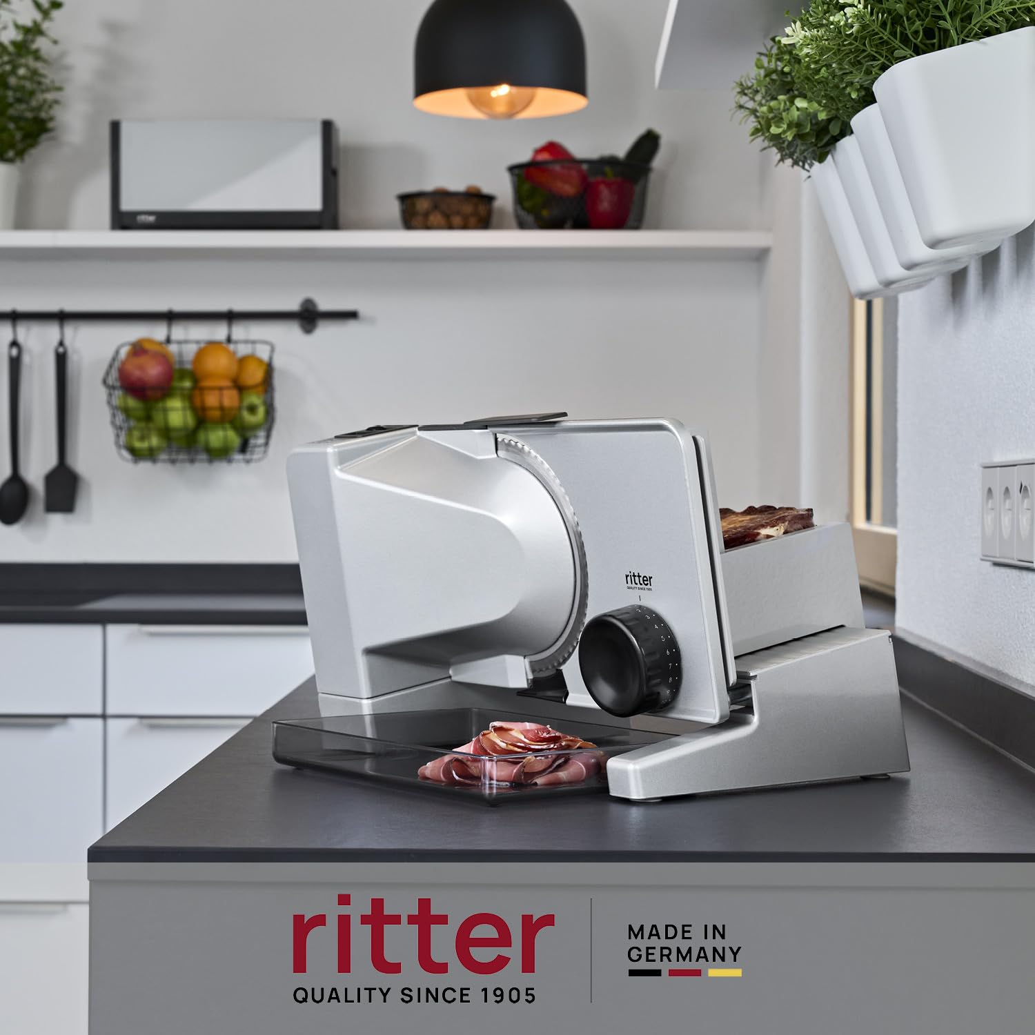 Ritter Serano⁷ Trancheuse électrique professionnelle - Fabriqué en Allemagne, Conception entièrement métallique à profil incliné