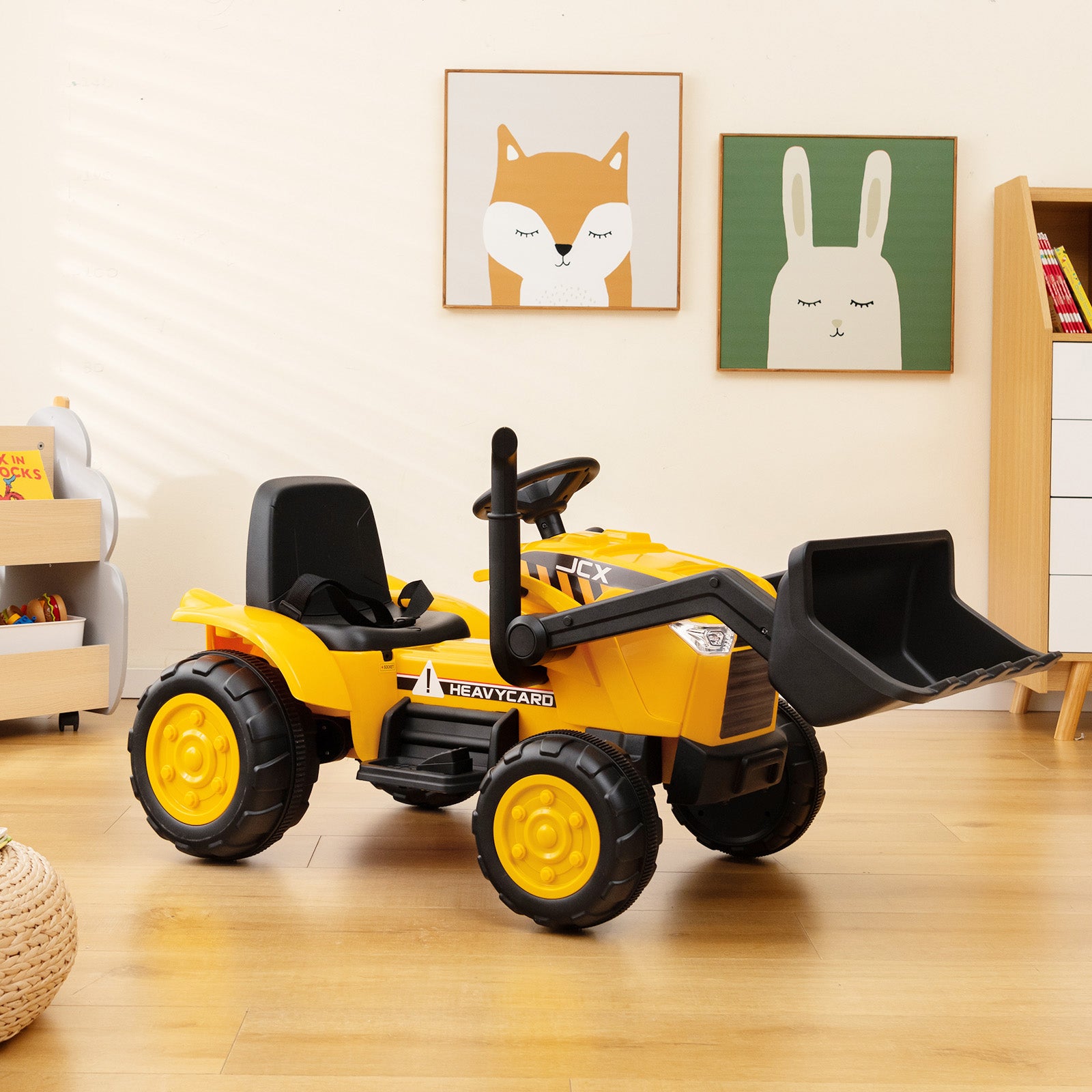 Costway Jouet pelleteuse mobile pour enfants avec godet réglable, 3-8 ans, Jaune