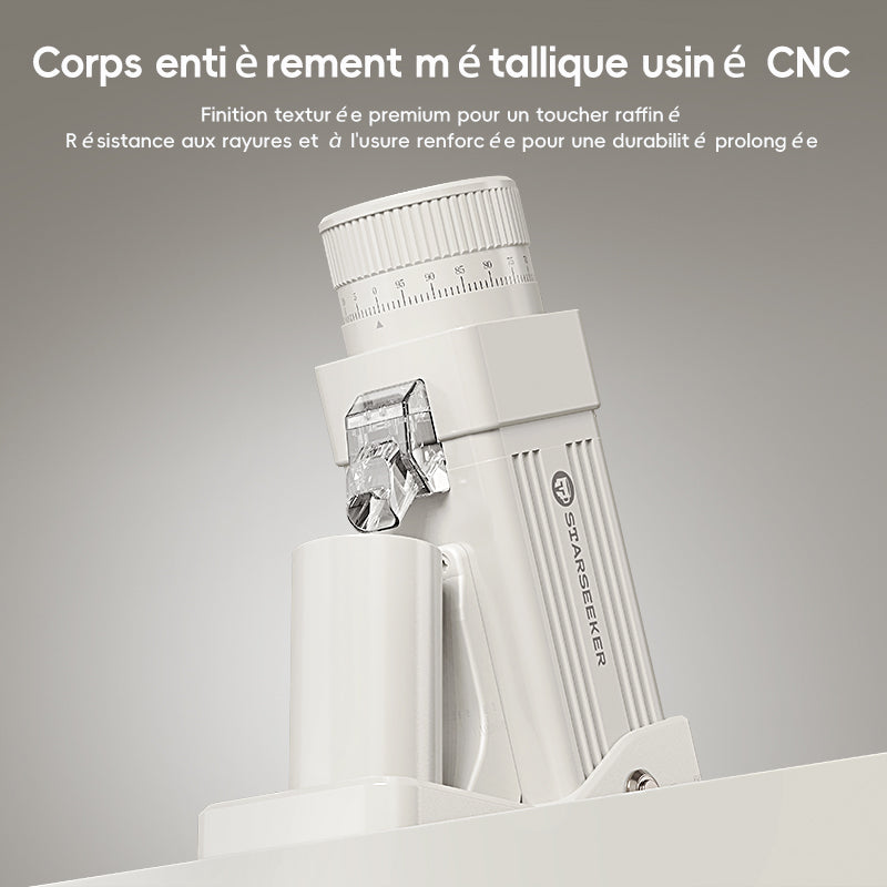 Starseeker E55 Pro Moulin à café électrique blanc avec meule conique en alliage de titane de 55 mm, moteur CA de 72 W