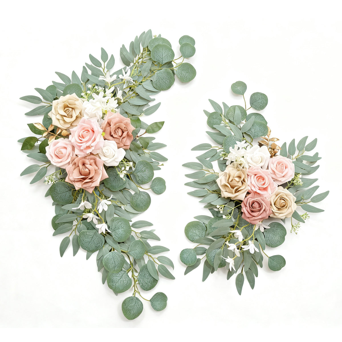 Wei's moment Fleurs de Rose Poudrée Artificielles Guirlande Lot de 2 pour Bâches d'Accueil de Mariage Décorations Florales, Fleurs d'Arche de Mariage pour Cérémonie de Mariage