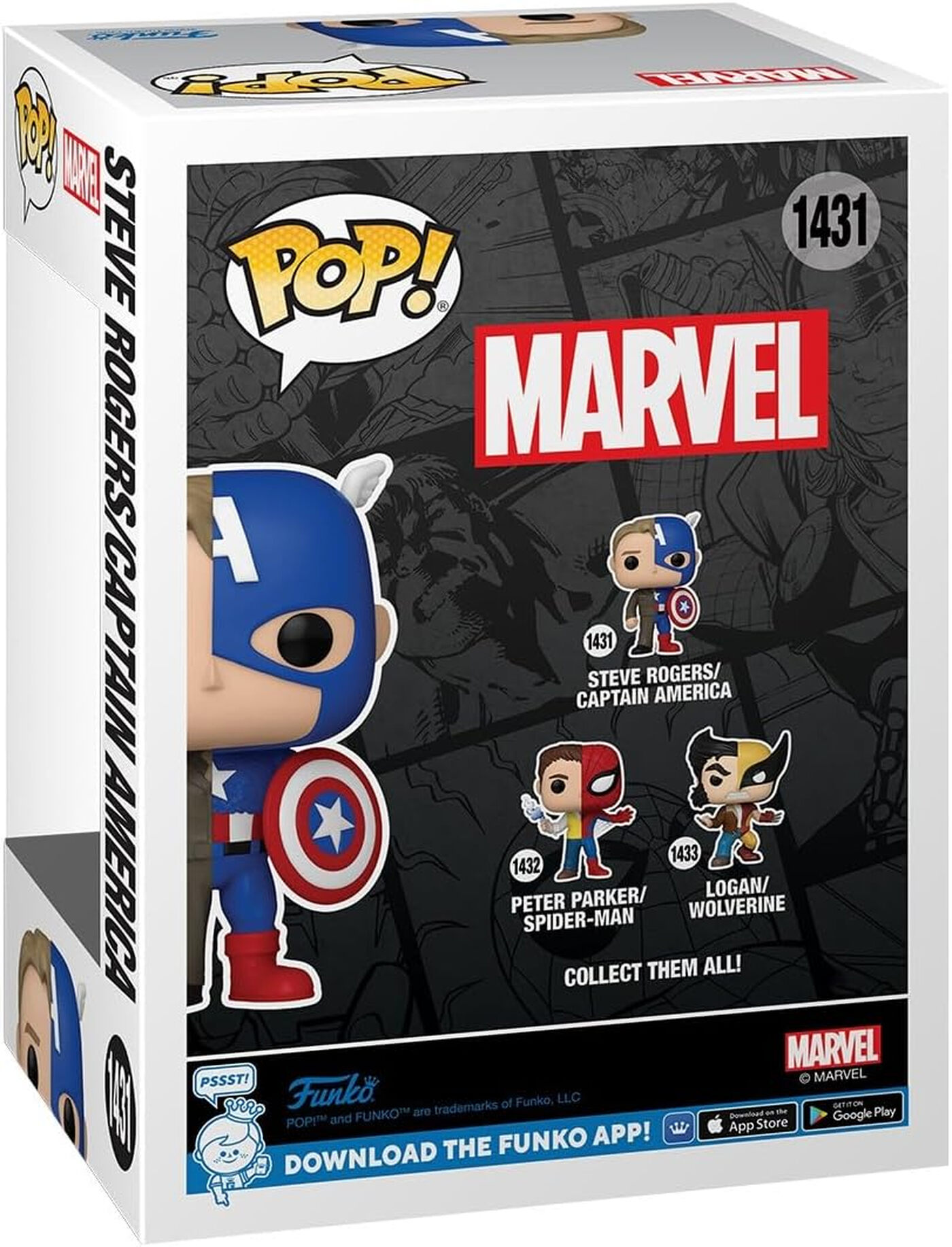 Funko Pop! Marvel Figurine à tête branlante de collection Steve Rogers/Captain America #1431