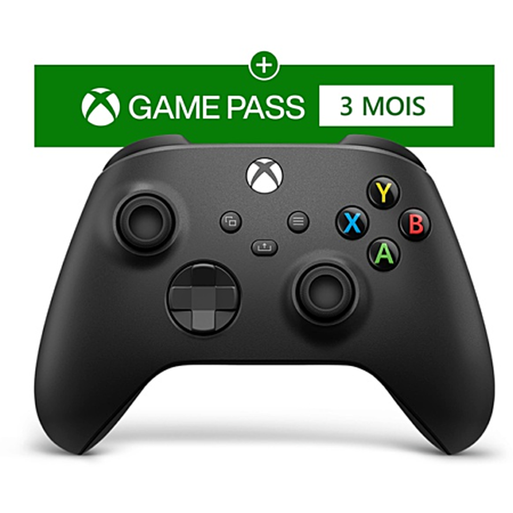 Manette sans fil Xbox pour Xbox Series/PC - Carbon Black + 3 Mois de Game Pass Ultimate