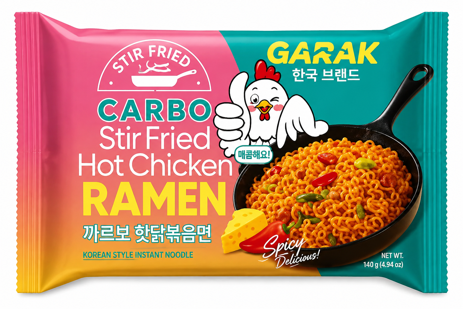 Delief Garak Ramen sauté saveur poulet épicé carbo 145 g