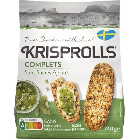 Pågen KRISPROLLS Biscottes Suédoises au Blé Complet Nature, Non Sucrées - 240 g