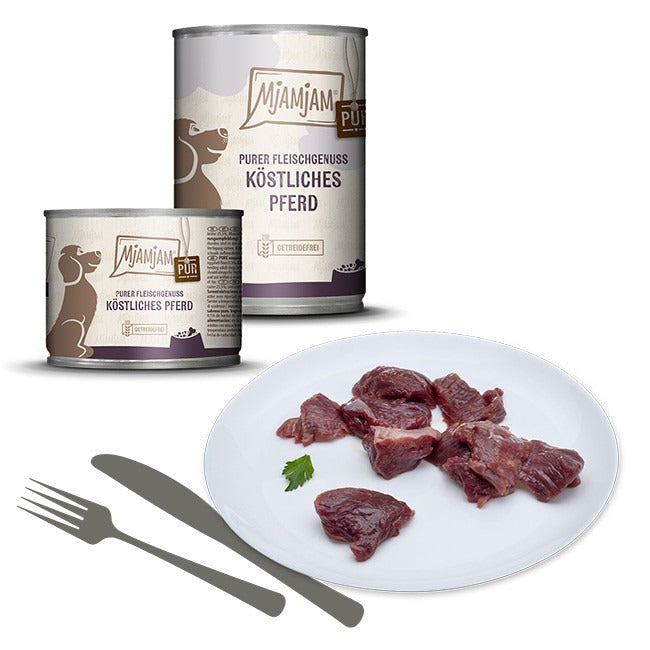 MjAMjAM Pur aliment humide pour chien cheval 200 g