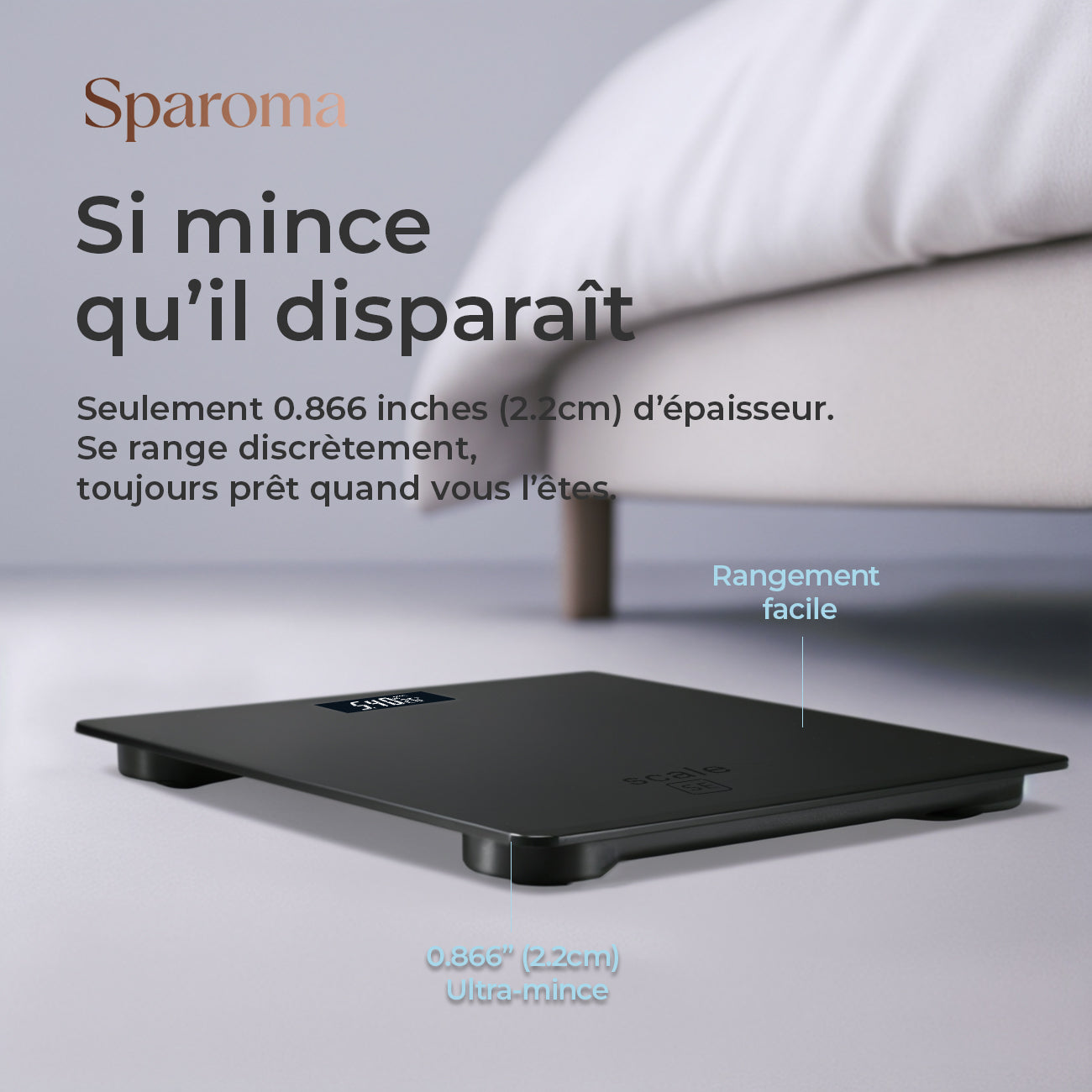 Sparoma AD-26 Pèse-personne électronique avec capacité de 180 kg, haute précision de 0,05 kg, verre trempé de 4 mm et écran LCD, gris-noir - Alimenté par 2 piles AAA (piles non incluses)