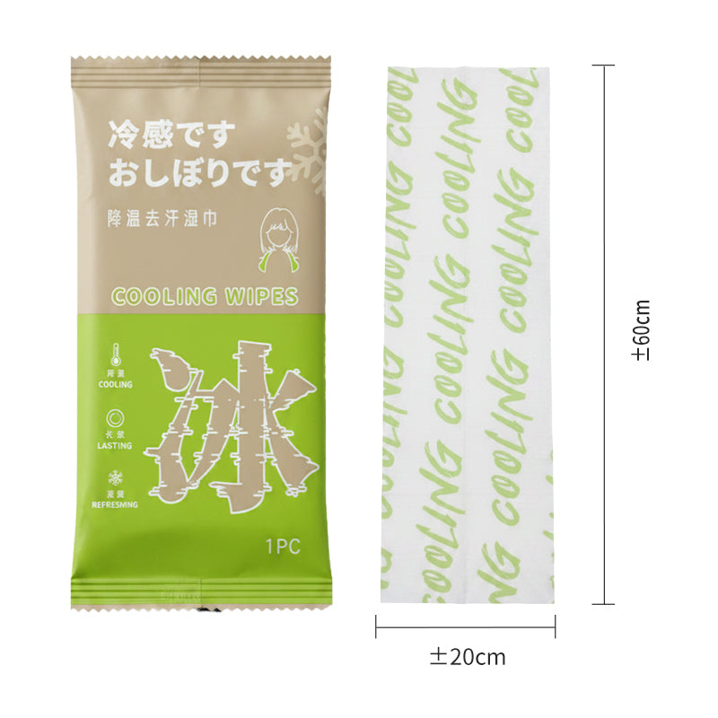JORDAN&JUDY Serviette rafraîchissante citron vert éclatant (Serviette sensation de fraîcheur prolongée), 65 cm, 10 paquets