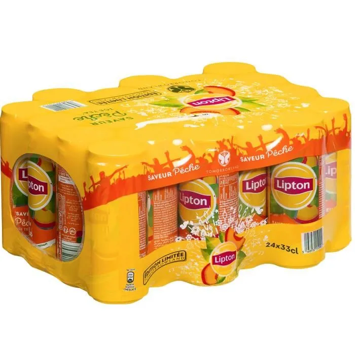 Lipton Thé glacé pêche en canettes - 24 x 33 cl