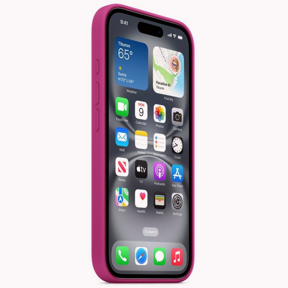 Apple Coque en silicone MagSafe pour iPhone 16, fuchsia