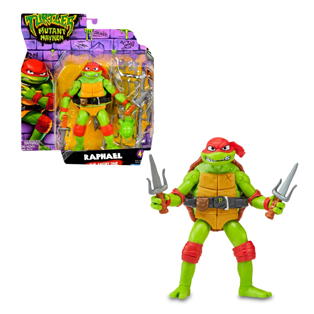 Tortues Ninja Figurine d’action articulée Raphaël 12 cm avec armes, dès 4 ans, TU8053