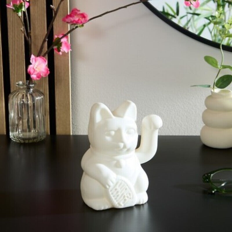 Atmosphera Figurine chat porte-bonheur, Cadeaux de Noël, 15 cm de haut, Résine, Motifs assortis