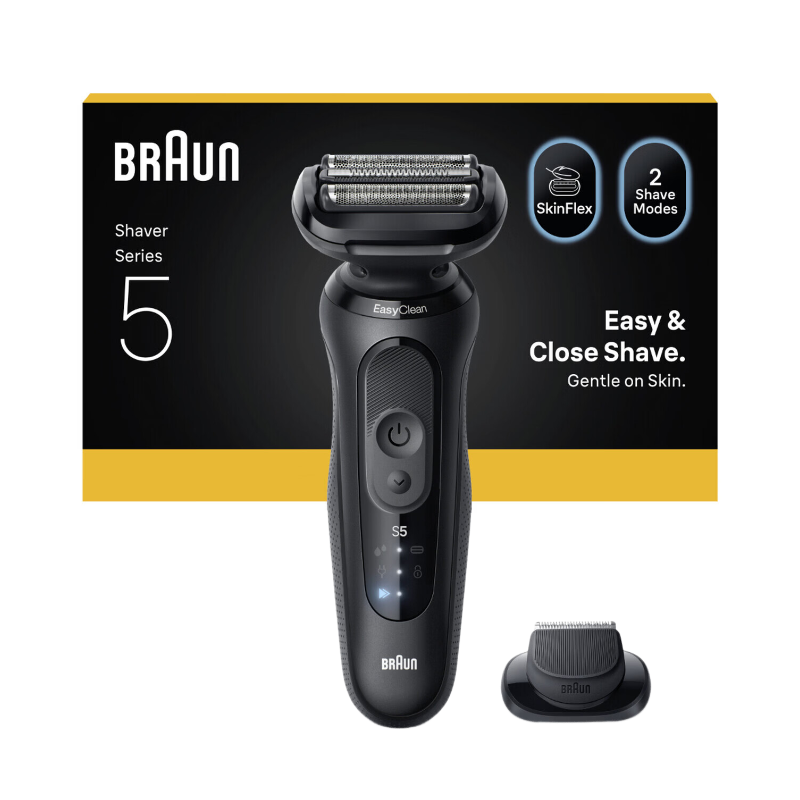 Braun Series 5 52-N1200s - Rasoir Électrique à Grille Rechargeable avec Tondeuse de Précision - 100 % Étanche - Noir