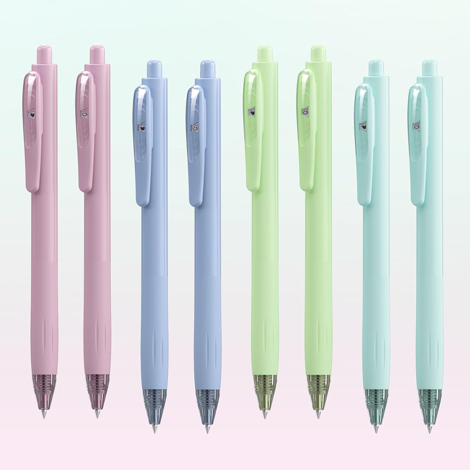 WRITECH Lot de 8 stylos rétractables à encre gel noire - 0,7 mm