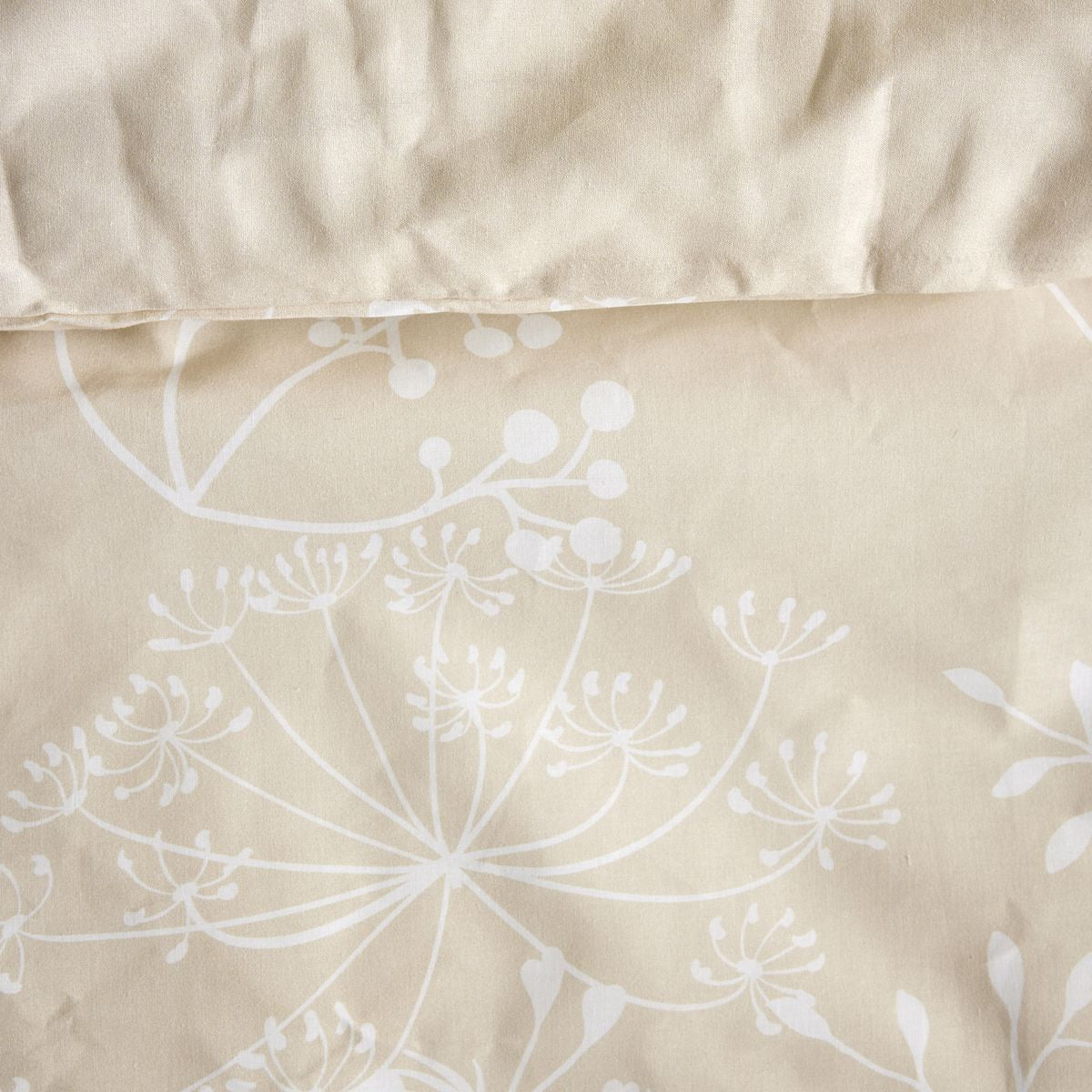 Sunshine Louisa - Ensemble de literie à fermeture éclair imprimé floral, 200 x 200 cm, Beige