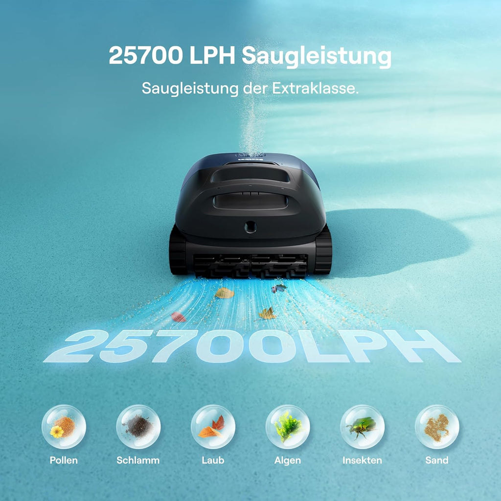 Beatbot M10 Version Robot de Piscine Sans Fil — Fond/Parois/Ligne d'Eau/Plages Sous-marines, Aspiration 25 700 L/h, Stationnement Intelligent sur la Ligne d'Eau