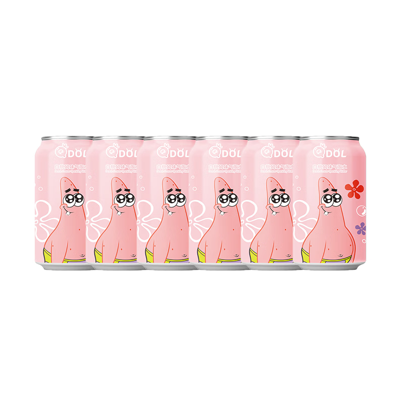 QDOL SpongeBob SquarePants Eau Pétillante Pêche Blanche 330 ml * 24
