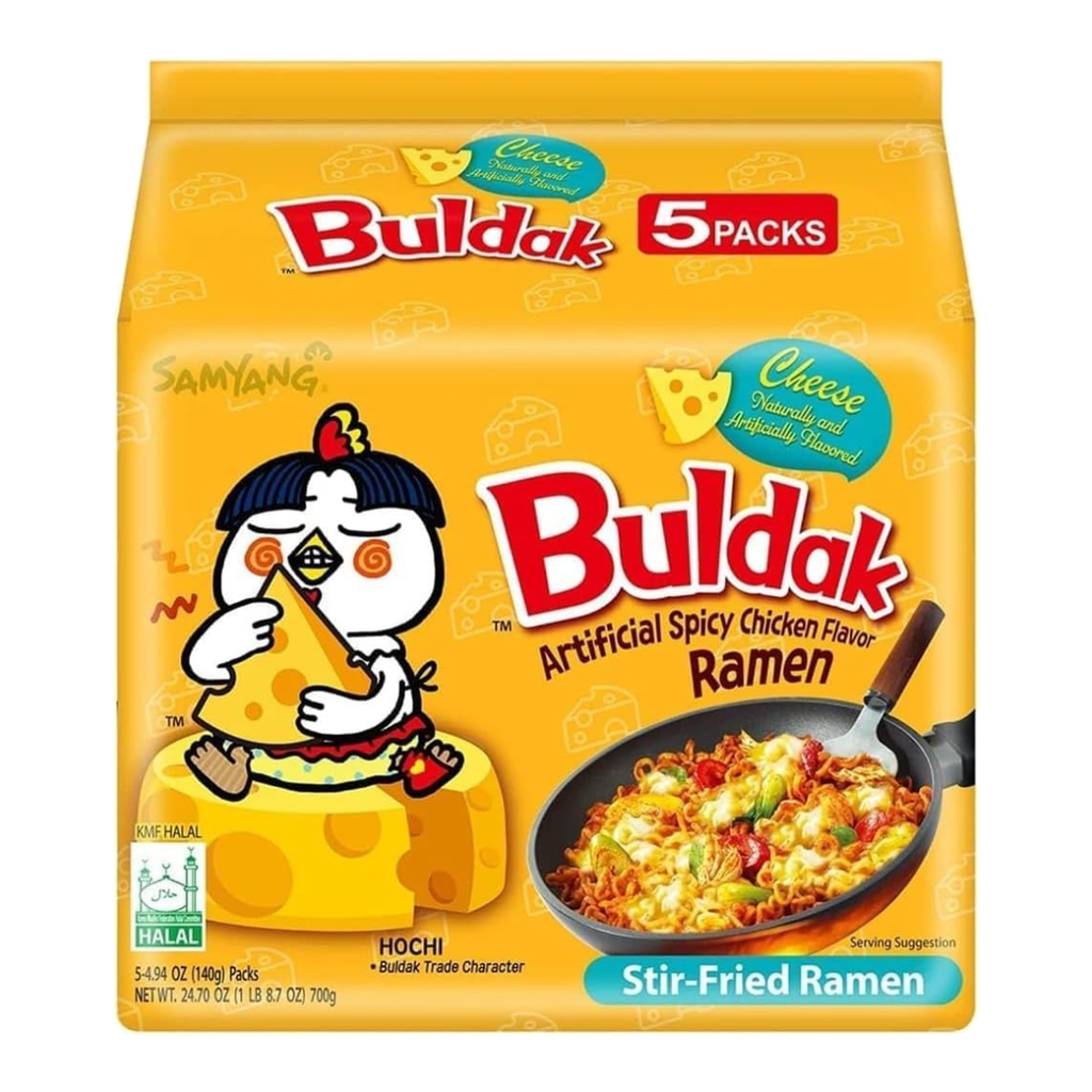 Samyang Buldak Ramen au poulet épicé saveur fromage (lot de 5)