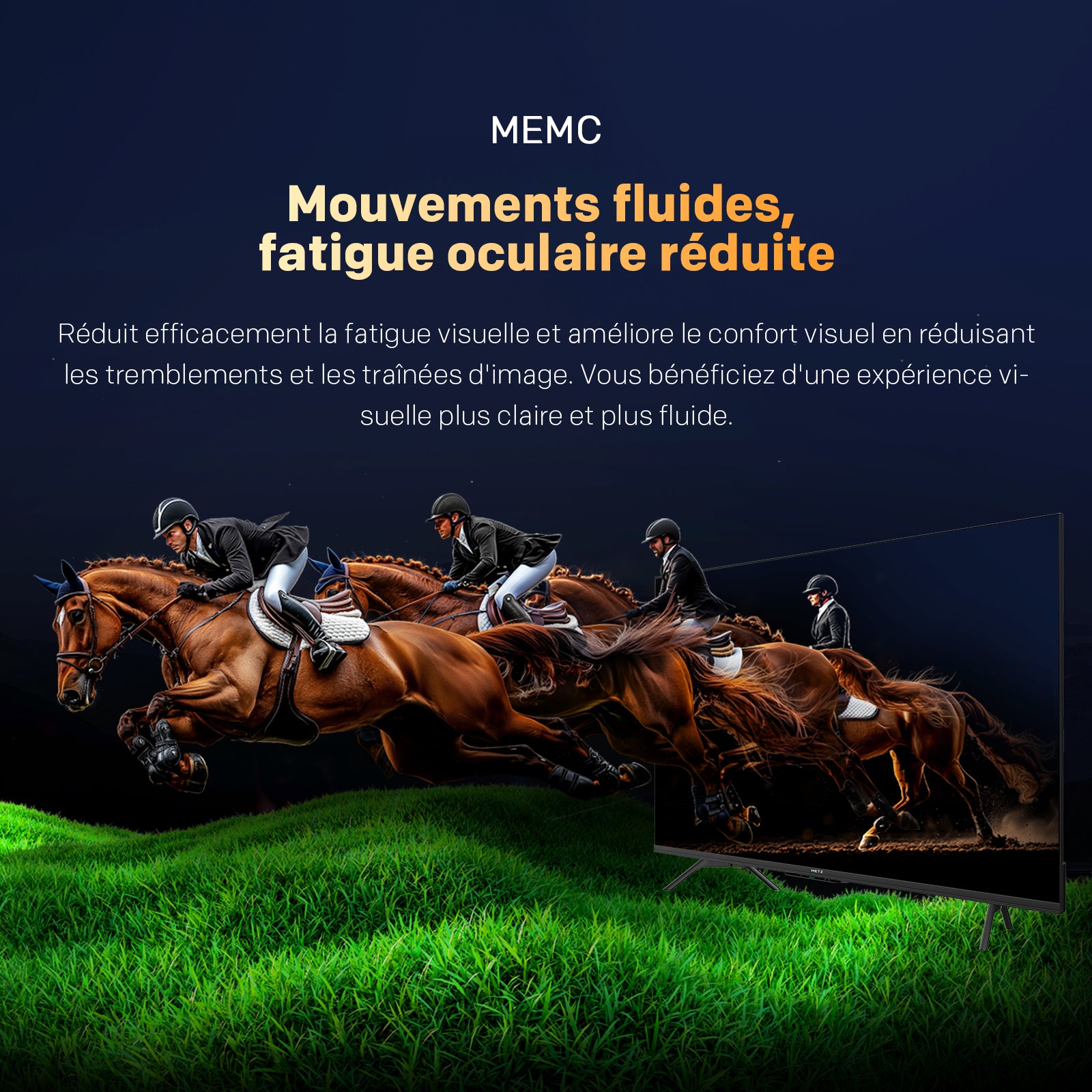 METZ 65MUF7000Z TV 65 pouces 165 cm Google TV avec protection des yeux, 4K UHD, Dolby Vision & Atmos, HDR10, fonction localisation de la télécommande, triple tuner, CI+ classe énergétique F