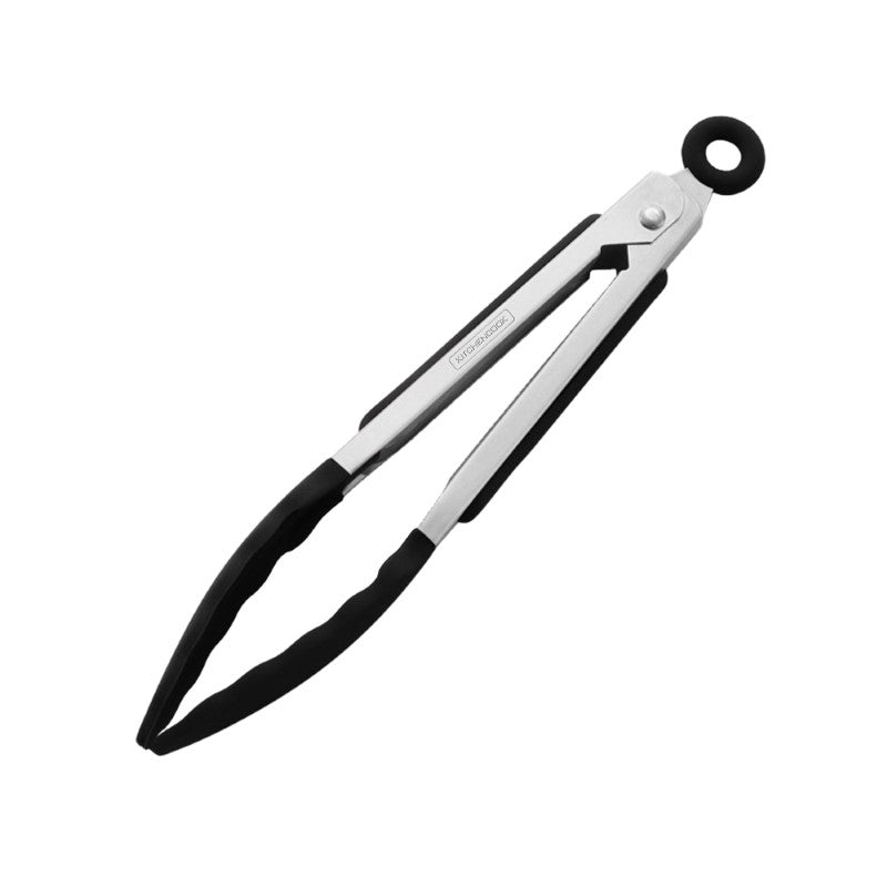 KitchenCook Pince 27 - Pince alimentaire 27 cm - Acier et silicone - Résistante à la chaleur 200°C - Polyvalente