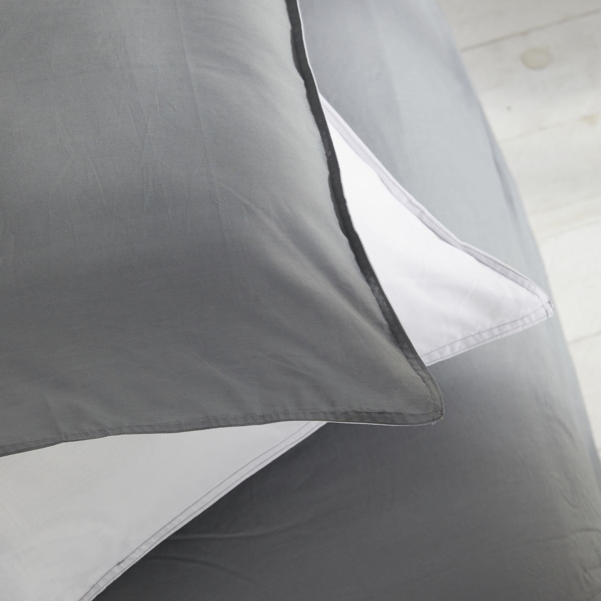 TODAY Parure de lit en coton 57 fils Cappuccino craie, grand lit, gris foncé/Cappuccino craie