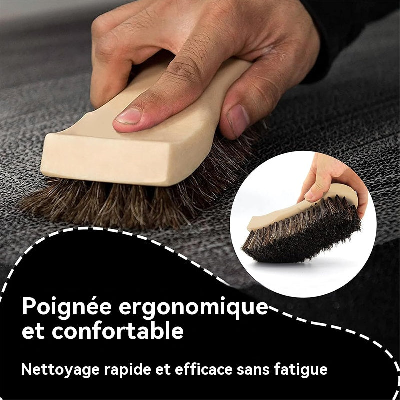 JORDAN&JUDY Lot de 2 brosses à chaussures en plastique, poils durs et souples, nettoyage en profondeur
