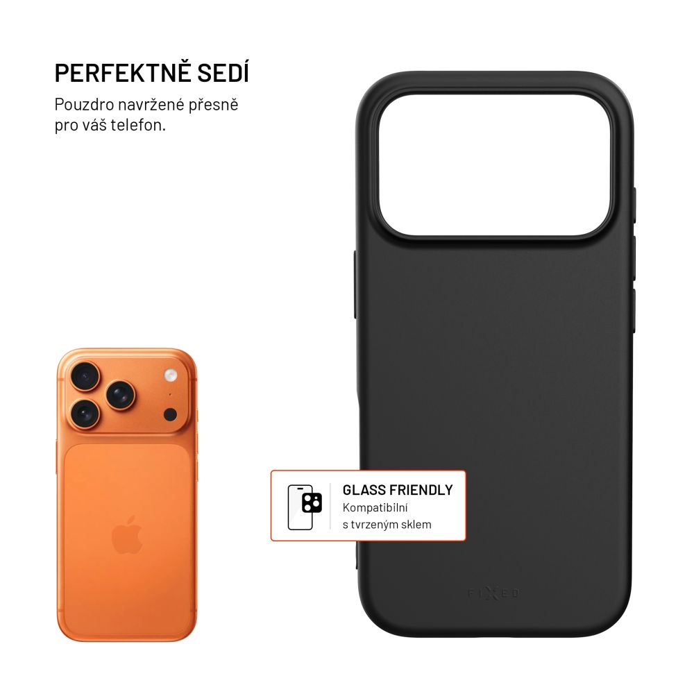 FIXED Coque de téléphone ReStory en TPU pour Apple iPhone 17 Pro, noir