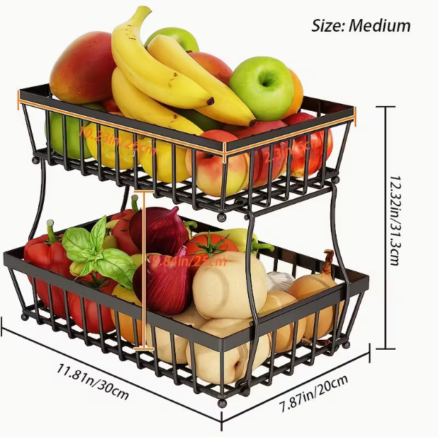 SRD Grand panier pour fruits et légumes - Noir
