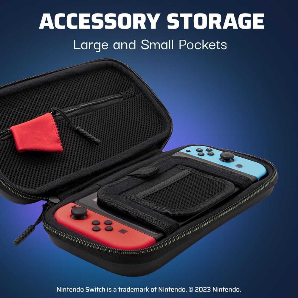 PDP Sacoche Rigide Travel Case Plus Nintendo Switch, Switch Lite et OLED- Grandes et Petites Poches Accessoires - Licence Officielle The Legend of Zelda - Design Lumineux 3D