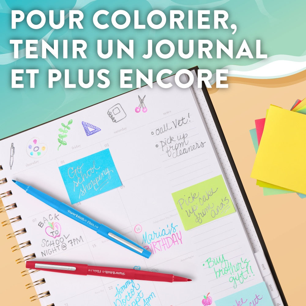Paper Mate Flair Stylos feutres | à pointe moyenne | Lot de 16
