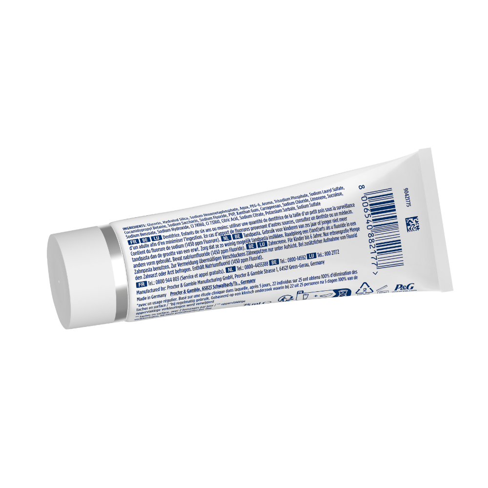 ORAL-B 3D White Advanced Luxe - Dentifrice blancheur et glamour - Lot de 2 x 75 ml