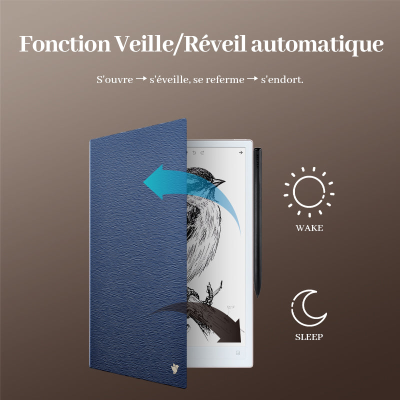 iFLYTEK AINOTE 2 Étui Folio de Protection pour Tablette de Prise de Notes, 10,65 Pouces, Cuir PU, Fin et Léger, Housse pour Carnet Numérique, Étanche à l'Eau et à la Poussière, Bleu Marine Foncé