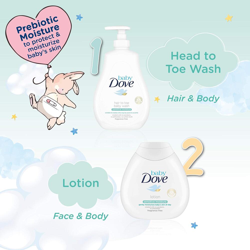 DOVE Lotion pour bébé peaux sensibles sans parfum - 200 ml