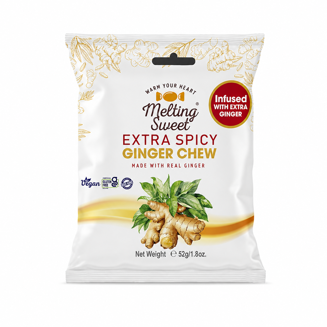 MELTING SWEET Bonbons tendres au gingembre extra épicés 52 g