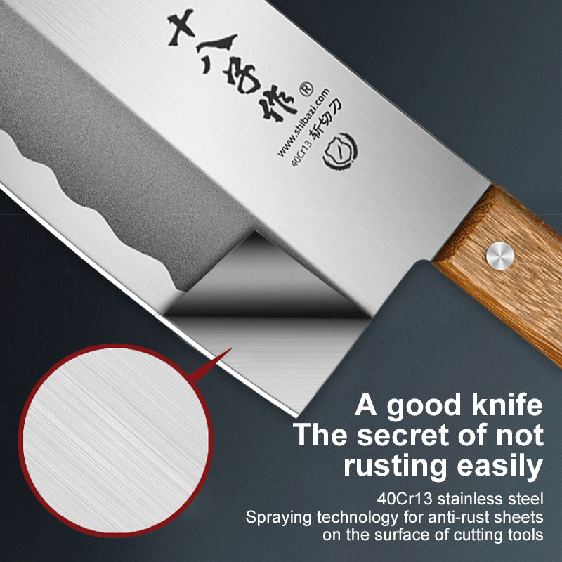 SHIBAZIZUO Couteau de cuisine en acier inoxydable à manche unique - 280 mm