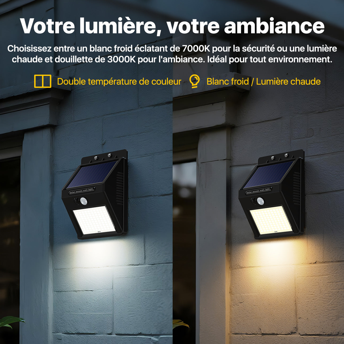 VIVREAL Lampes murales solaires alimentées par l’énergie solaire, Lot de 6, 100 LED YHM02B, Soldes du Nouvel An, Meilleures idées cadeaux
