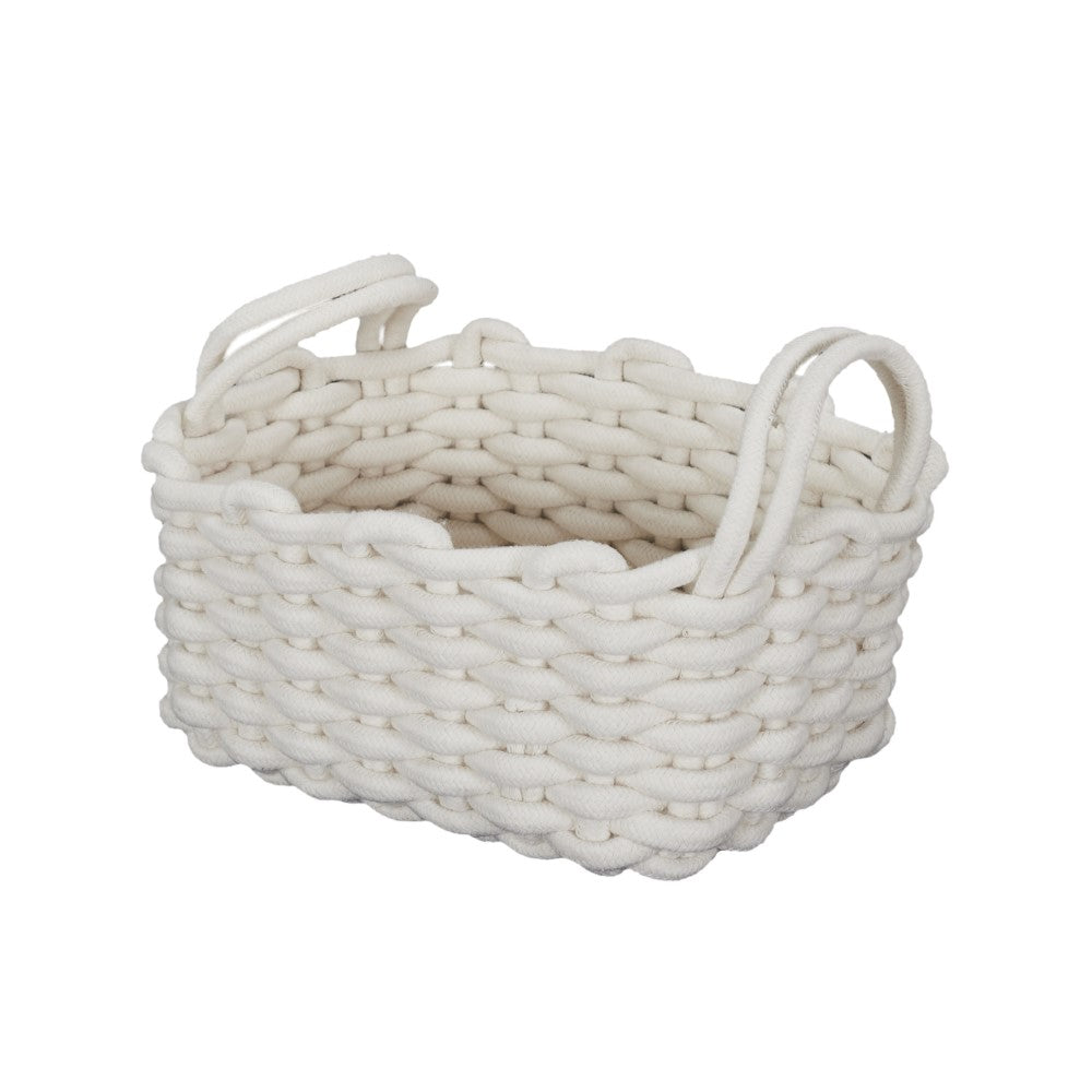 HOME DECO FACTORY X3 paniers tricotés blancs