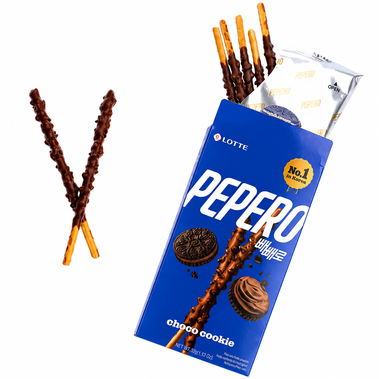 LOTTE Pepero bâtonnets biscuits au chocolat 32 g