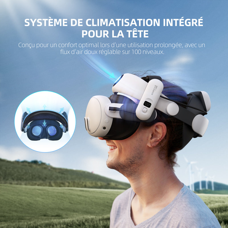 BOBOVR Accessoires de ceinture S3 Pro, régulateur de température pour casque et batterie remplaçable à chaud de 10 000 mAh, compatible avec Meta Quest 3/Quest 3S
