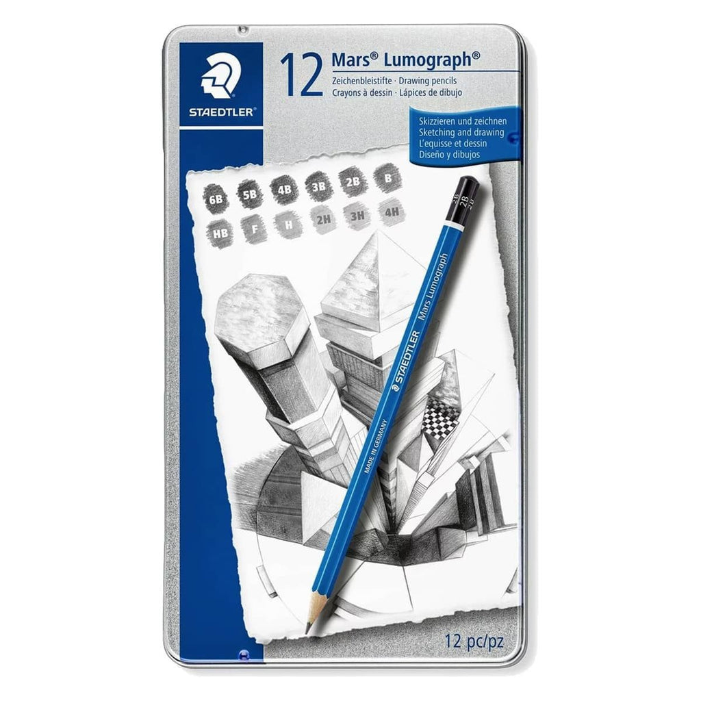 STAEDTLER Mars Lumograph 100 set de crayons graphite, 12 degrés