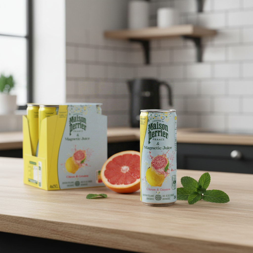 Perrier Magnetic Eau gazeuse aromatisée citron et goyave - 4 x 25 cl